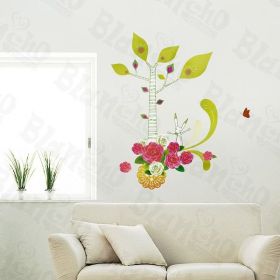 Bright Flowers - Wall Decals Stickers Appliques Home Decor (SKU: HEMU-LD-8066)