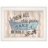 "Bathroom Humor" by Debbie DeWitt, Ready to Hang Framed print, White Frame