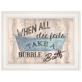 "Bathroom Humor" by Debbie DeWitt, Ready to Hang Framed print, White Frame (Color: as Pic)